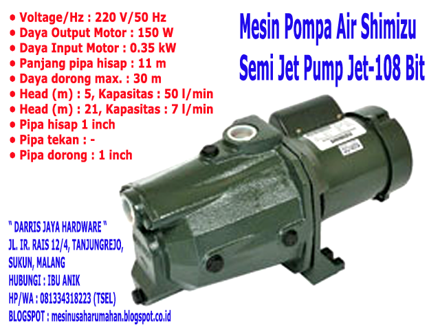  Mesin Pompa Air Shimizu Ps 128 Bit Mesin Usaha Mesin 